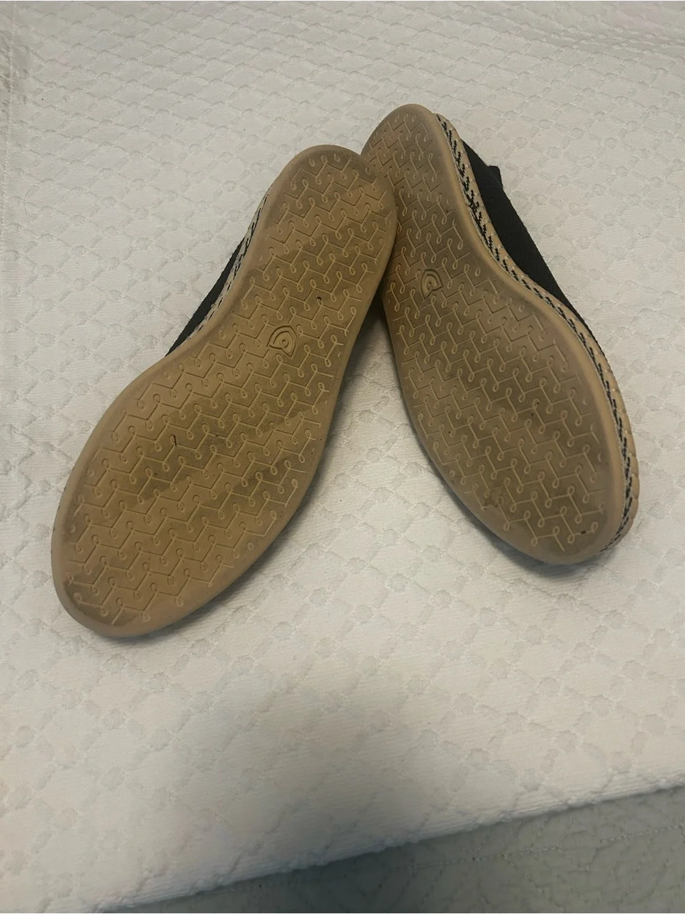 Rothy's Black Knit Espadrille Flats with Tan Jute Trim